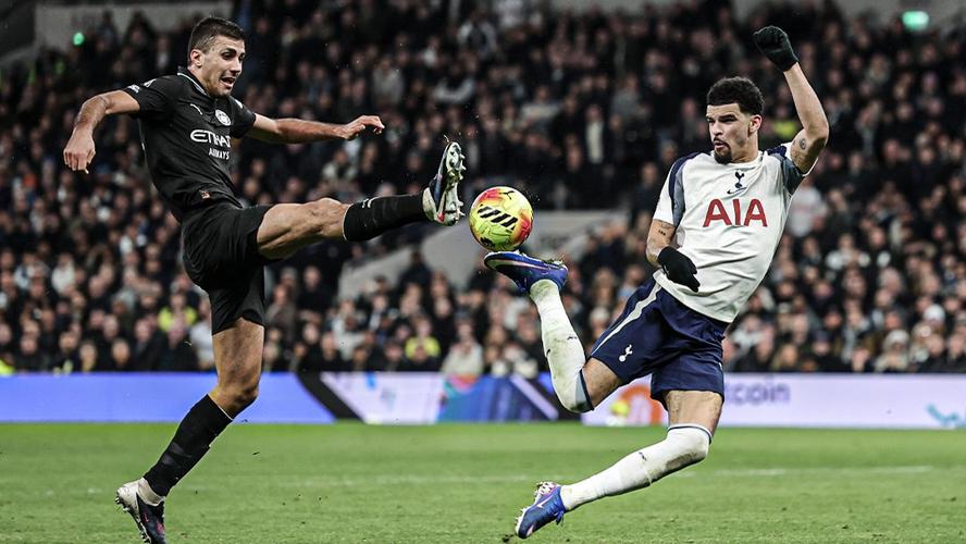 6轮1胜距榜首6分！曼城2比2热刺，谢尔基、塞梅尼奥破门，索兰克双响