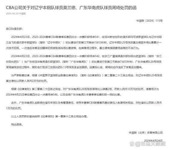 中午12点！CBA公司开出1份大罚单：4人被停赛，6人被罚款